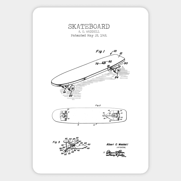 SKATEBOARD patent Magnet by Dennson Creative